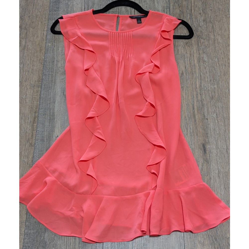 Express Women's Pink Ruffle Sleeveless Top